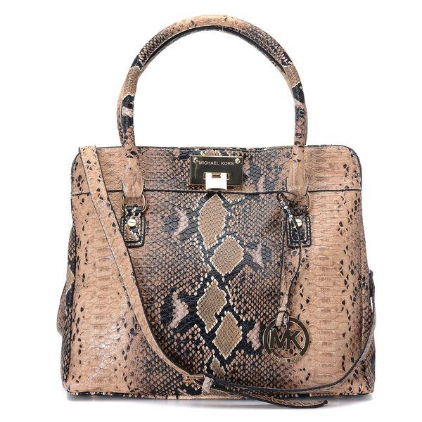 michael kors astrid stor satchel angora beige python-pregede På Salg mdzld